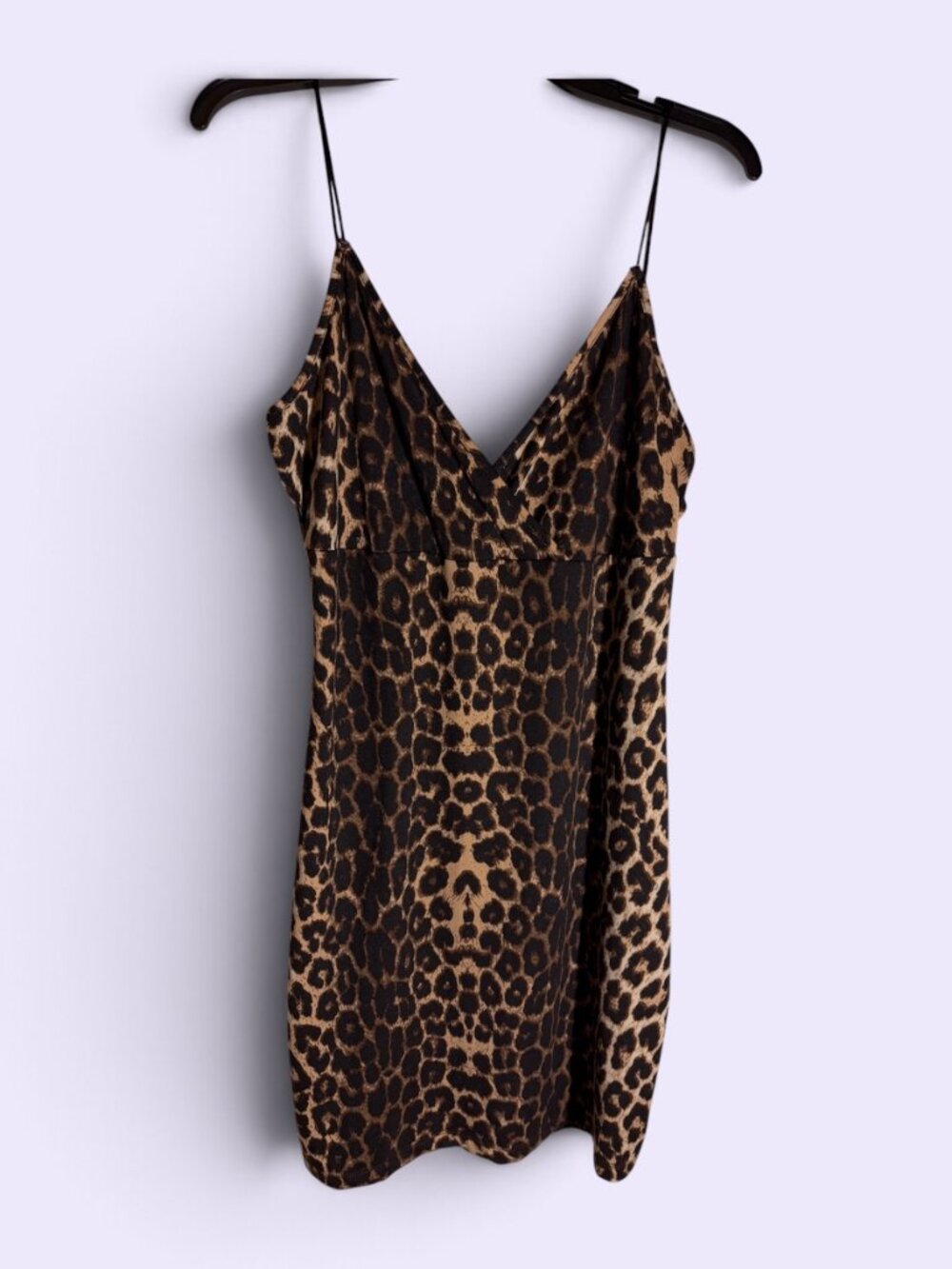 Leopard/Animal Print Black Brown Slip Dress Sz M